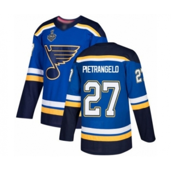 Youth St. Louis Blues #27 Alex Pietrangelo Authentic Royal Blue Home 2019 Stanley Cup Final Bound Hockey Jersey - Ujersey