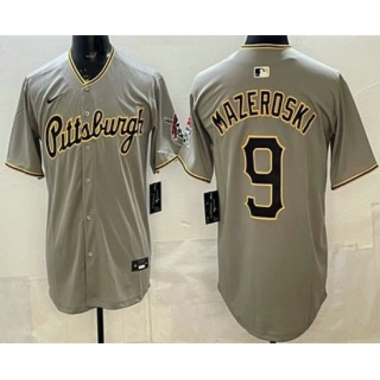 Men's Pittsburgh Pirates #9 Bill Mazeroski Grey Limited Jersey