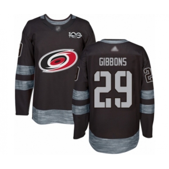 Men's Carolina Hurricanes #29 Brian Gibbons Authentic Black 1917-2017 100th Anniversary Hockey Jersey - Ujersey