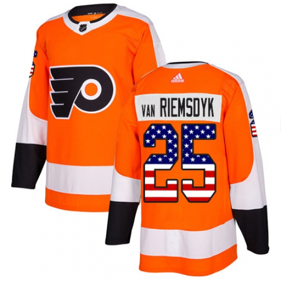 Youth Adidas Philadelphia Flyers #25 James Van Riemsdyk Authentic Orange USA Flag Fashion NHL Jersey - Ujersey