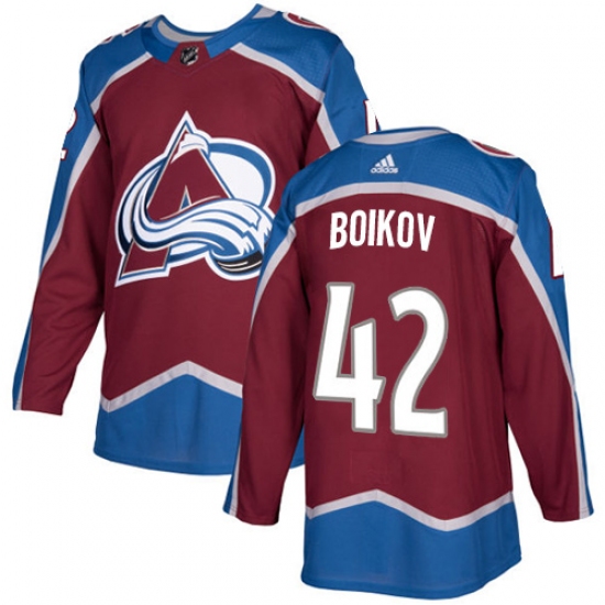 Men's Adidas Colorado Avalanche #42 Sergei Boikov Premier Burgundy Red Home NHL Jersey - Ujersey