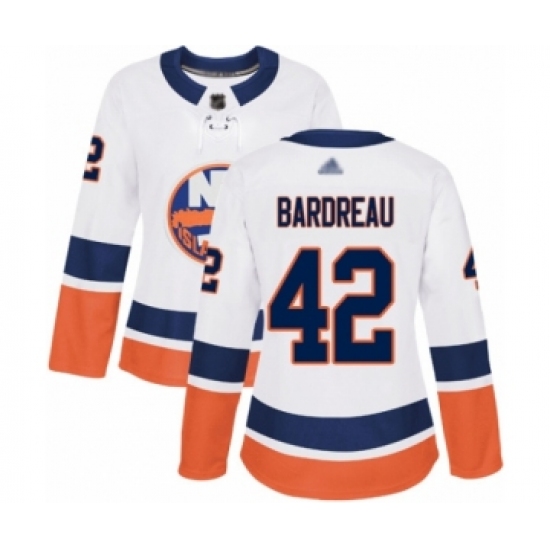 Women's New York Islanders #42 Cole Bardreau Authentic White Away Hockey Jersey - Ujersey