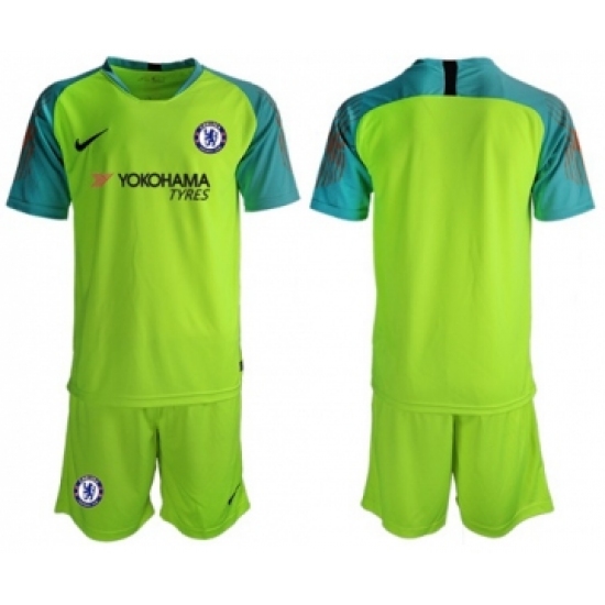 Chelsea Blank Shiny Green Goalkeeper Soccer Club Jersey