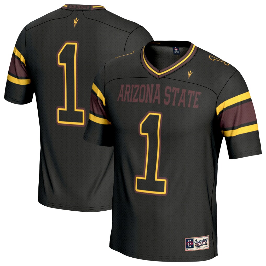 Unisex GameDay Greats Black #1 Arizona State Sun Devils Lightweight Collegiate Football Fashion Jersey - ujerseystore