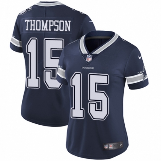 Women's Nike Dallas Cowboys #15 Deonte Thompson Navy Blue Team Color Vapor Untouchable Limited Player NFL Jersey - Ujersey