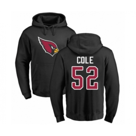 Football Arizona Cardinals #52 Mason Cole Black Name & Number Logo Pullover Hoodie