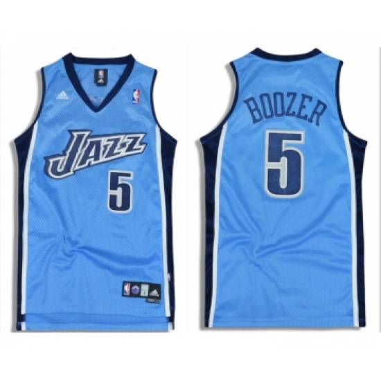 Men's Utah Jazz #5 Carlos Boozer Light Blue Adidas Swingman Jersey