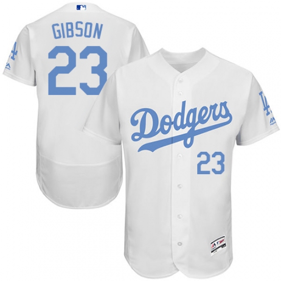 Men's Majestic Los Angeles Dodgers #23 Kirk Gibson Authentic White 2016 Father's Day Fashion Flex Base MLB Jersey - Ujersey