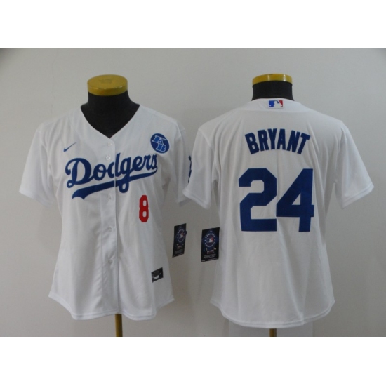 Women's Nike Los Angeles Dodgers Kobe Bryant White Jersey - Ujersey