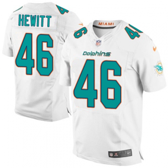 Men's Nike Miami Dolphins #46 Neville Hewitt Elite White NFL Jersey - Ujersey