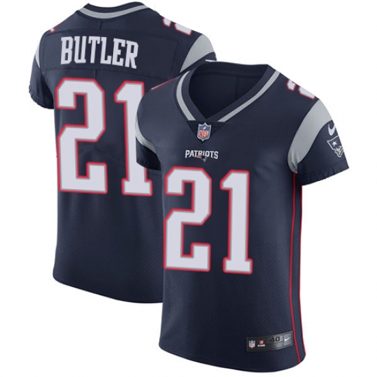 Men's Nike New England Patriots #21 Malcolm Butler Navy Blue Team Color Vapor Untouchable Elite Player NFL Jersey - Ujersey