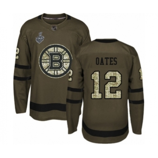 Youth Boston Bruins #12 Adam Oates Authentic Green Salute to Service 2019 Stanley Cup Final Bound Hockey Jersey - Ujersey