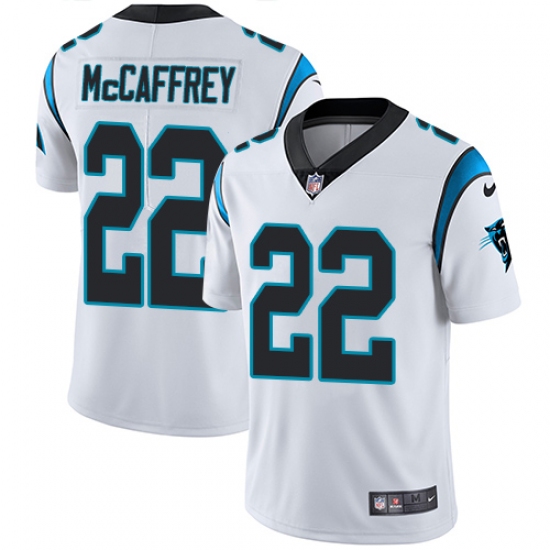 Men's Nike Carolina Panthers #22 Christian McCaffrey White Vapor Untouchable Limited Player NFL Jersey - Ujersey
