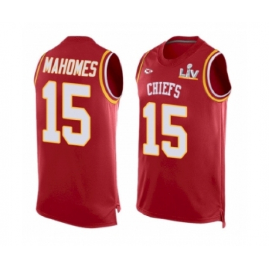 Men's  Kansas City Chiefs #15 Patrick Mahomes Red Limited Super Bowl LV Jersey - Ujersey