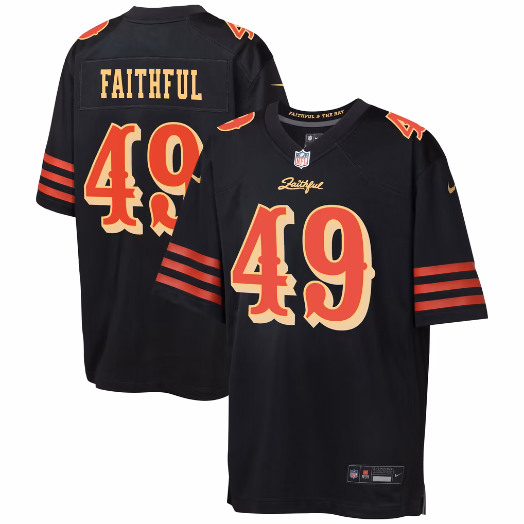 Youth San Francisco 49ers The Faithful Nike Black Rivalries Collection Game Jersey - U-jersey