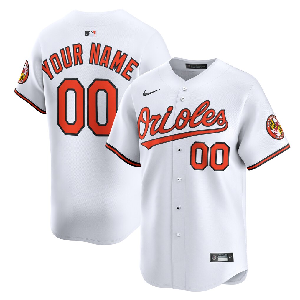 Youth Baltimore Orioles  Nike White Home Custom Limited Jersey - Ujersey