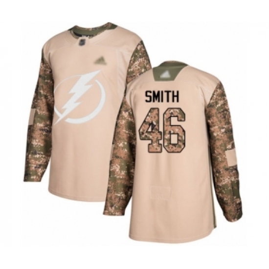 Youth Tampa Bay Lightning #46 Gemel Smith Authentic Camo Veterans Day Practice Hockey Jersey - Ujersey