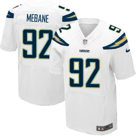 Men's Nike Los Angeles Chargers #92 Brandon Mebane Elite White NFL Jersey - Ujersey