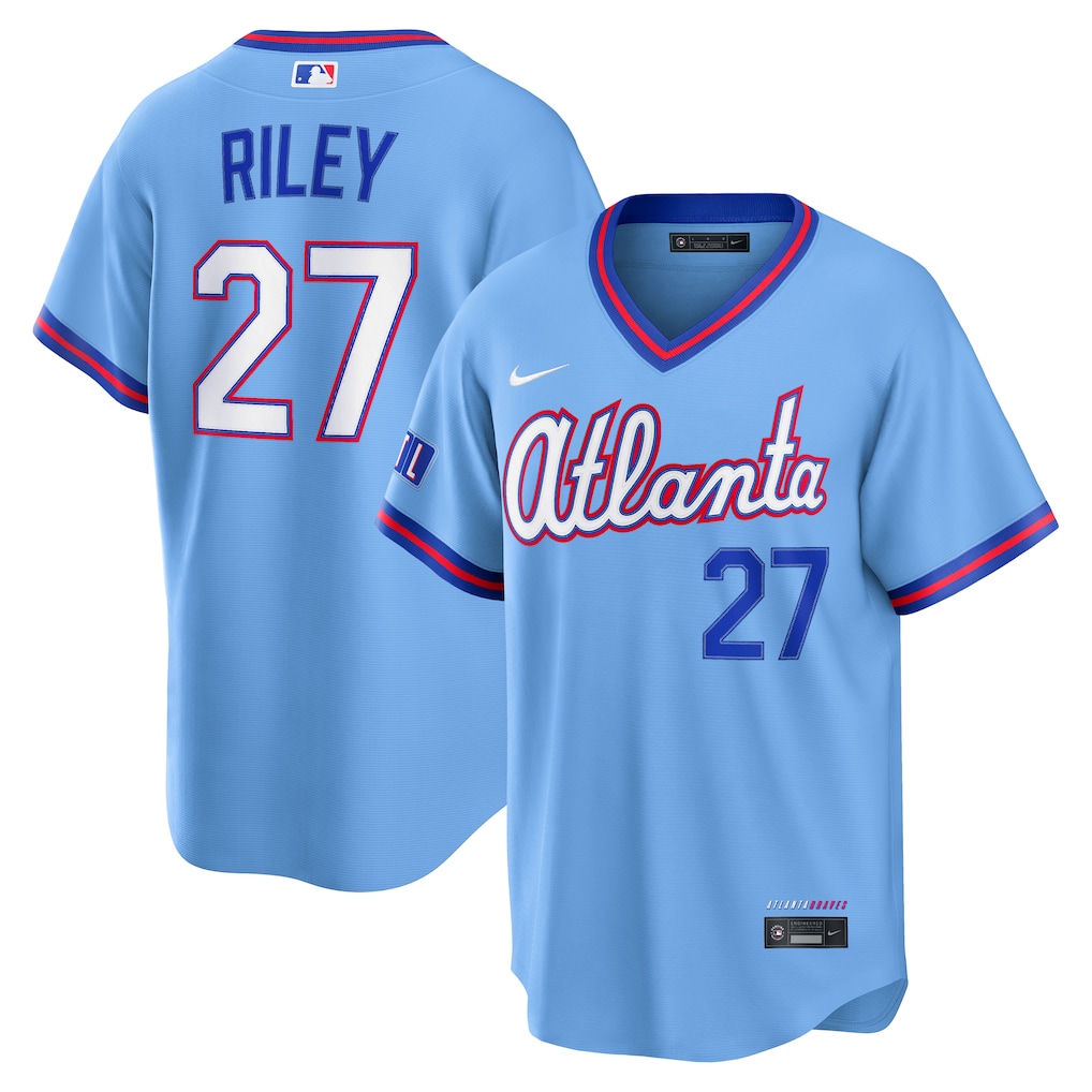 Men's Atlanta Braves Austin Riley Nike Powder Blue 2026 City Connect Stadium Jersey - Ujersey