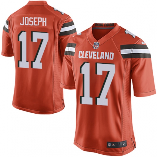 Men's Nike Cleveland Browns #17 Greg Joseph Game Orange Alternate NFL Jersey - Ujersey