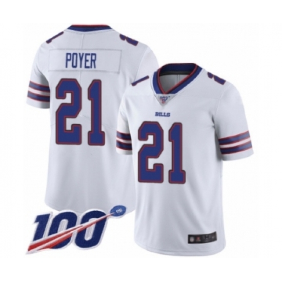 Men's Buffalo Bills #21 Jordan Poyer White Vapor Untouchable Limited Player 100th Season Football Jersey - Ujersey