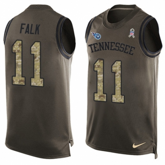 Men's Nike Tennessee Titans #11 Luke Falk Limited Green Salute to Service Tank Top NFL Jersey - Ujersey