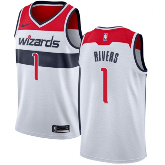 Men's Nike Washington Wizards #1 Austin Rivers Swingman White NBA Jersey - Association Edition - Ujersey