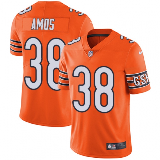Men's Nike Chicago Bears #38 Adrian Amos Limited Orange Rush Vapor Untouchable NFL Jersey - Ujersey