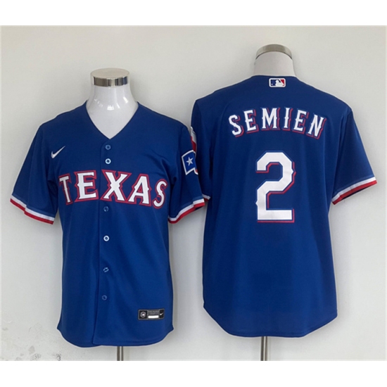 Men's Texas Rangers #2 Marcus Semien Royal Cool Base Stitched Baseball Jersey - Ujersey
