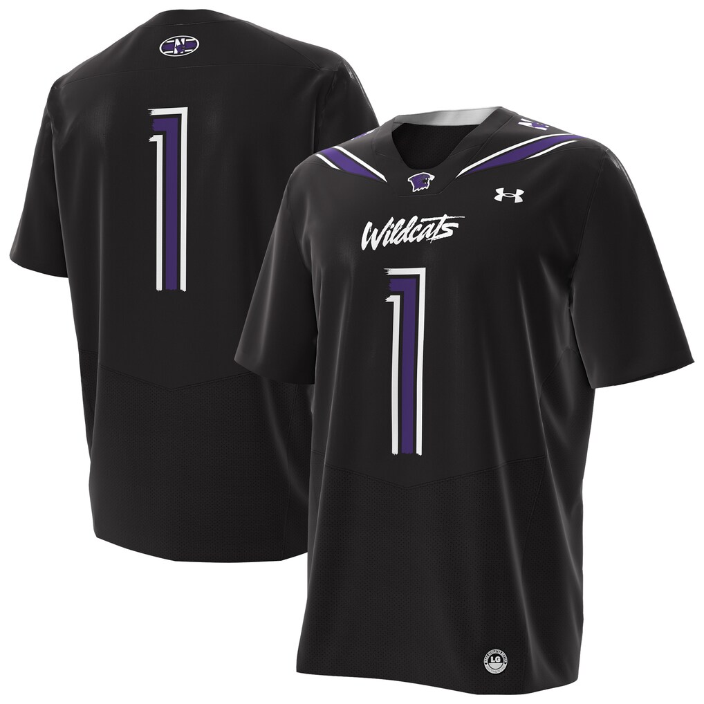 Men's Under Armour #1 Black Northwestern Wildcats Alternate Replica Football Jersey - ujerseystore