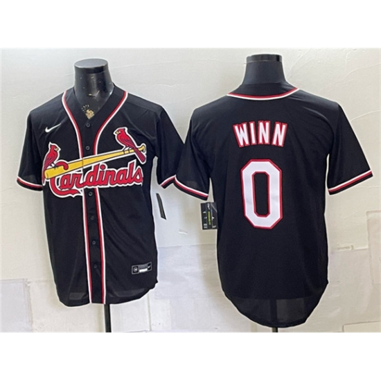 Men's St. Louis Cardinals #0 Masyn Winn 2026 Fashion Replica Black Out Stitched Baseball Jersey - Ujersey