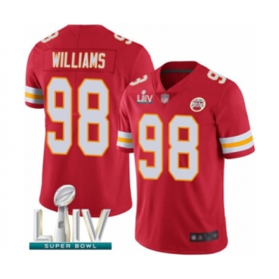 Youth Kansas City Chiefs #98 Xavier Williams Red Team Color Vapor Untouchable Limited Player Super Bowl LIV Bound Football Jersey - Ujersey