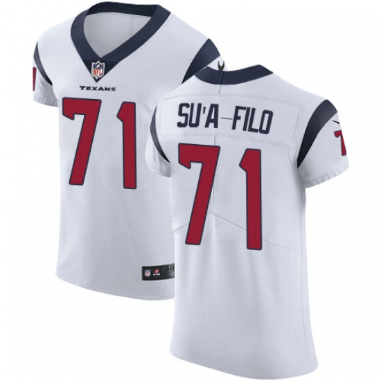 Men's Nike Houston Texans #71 Xavier Su'a-Filo White Vapor Untouchable Elite Player NFL Jersey