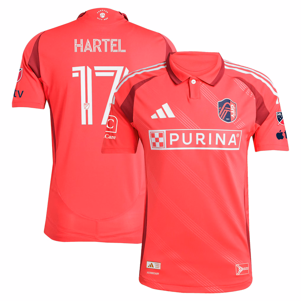 Men's St. Louis CITY SC Marcel Hartel adidas Red 2025 Forever CITY Red On-Field Authentic Jersey - Ujersey NHL