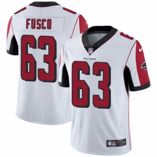 Youth Nike Atlanta Falcons #63 Brandon Fusco White Vapor Untouchable Limited Player NFL Jersey - Ujersey