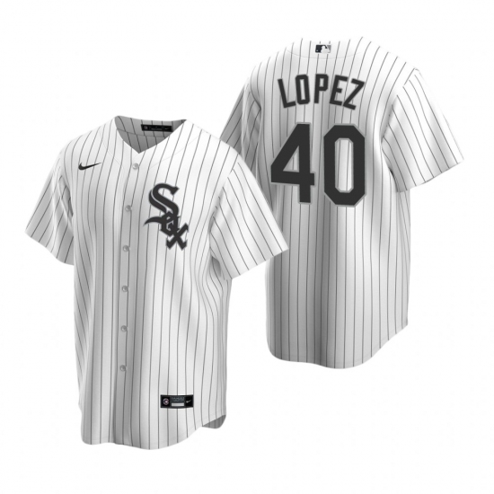 Men's Nike Chicago White Sox #40 Reynaldo Lopez White Home Stitched Baseball Jersey - Ujersey