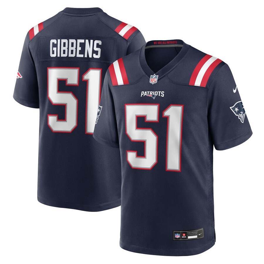 Men's New England Patriots Jack Gibbens Nike Navy Team Game Jersey - Ujersey