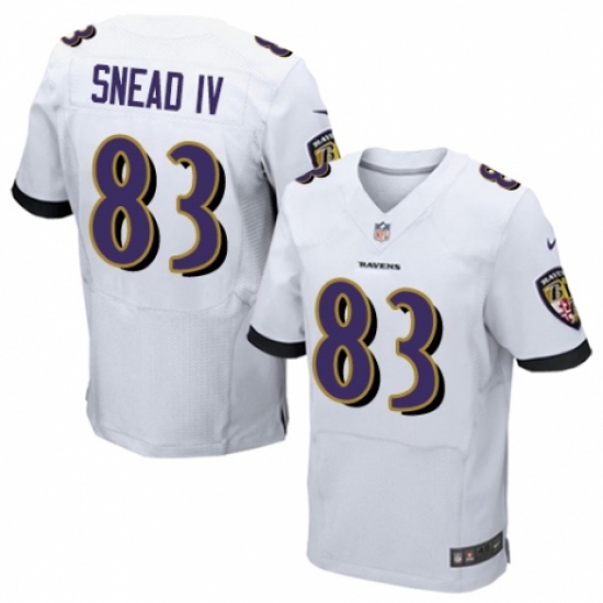 Men's Nike Baltimore Ravens #83 Willie Snead IV Elite White NFL Jersey - Ujersey