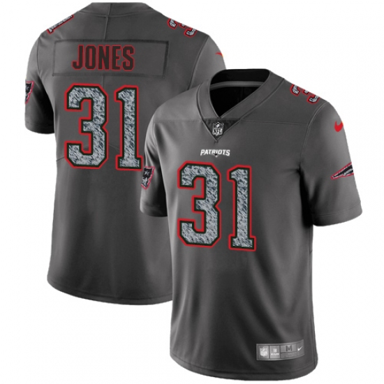Men's Nike New England Patriots #31 Jonathan Jones Gray Static Vapor Untouchable Limited NFL Jersey - Ujersey