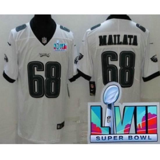 Men's Philadelphia Eagles #68 Jordan Mailata Limited White Super Bowl LVII Vapor Jersey - Ujersey