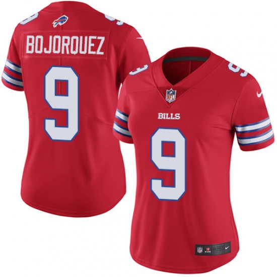Women's Nike Buffalo Bills #9 Corey Bojorquez Limited Red Rush Vapor Untouchable NFL Jersey - Ujersey