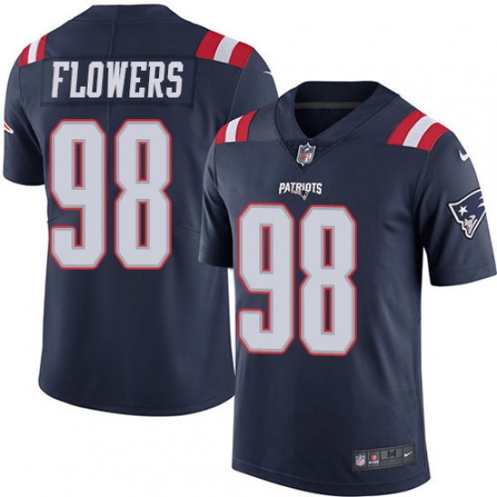 Youth Nike New England Patriots #98 Trey Flowers Limited Navy Blue Rush Vapor Untouchable NFL Jersey - Ujersey