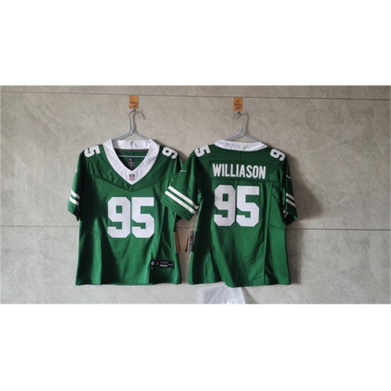 Women's New York Jets #95 Quinnen Williams Green F.U.S.E. Vapor Stitched Jersey(Run Small) - Ujersey