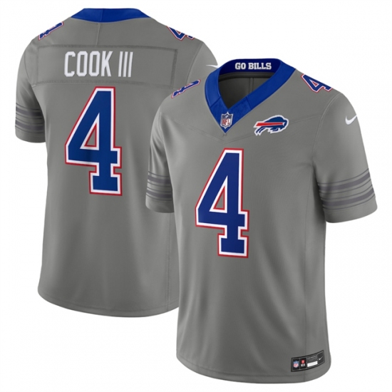 Men's Buffalo Bills #4 James Cook III Gray F.U.S.E. 2026 Nickel City Vapor Football Stitched Jersey - Ujersey