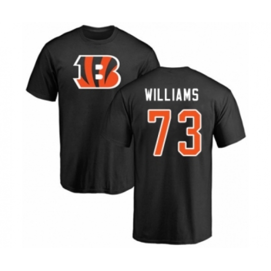 Football Cincinnati Bengals #73 Jonah Williams Black Name & Number Logo T-Shirt - Ujersey