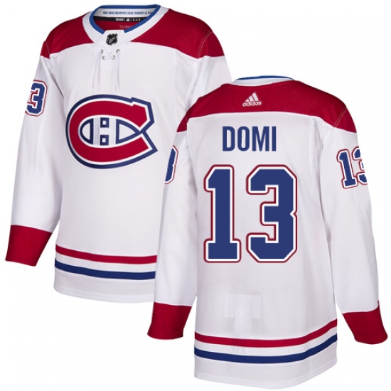 Men's Adidas Montreal Canadiens #13 Max Domi Authentic White Away NHL Jersey - Ujersey