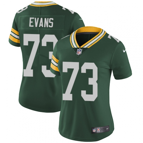 Women's Nike Green Bay Packers #73 Jahri Evans Elite Green Team Color NFL Jersey - Ujersey