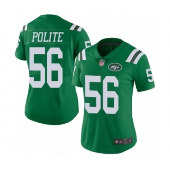 Women's New York Jets #56 Jachai Polite Limited Green Rush Vapor Untouchable Football Jersey - Ujersey