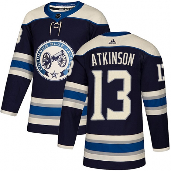 Men's Adidas Columbus Blue Jackets #13 Cam Atkinson Authentic Navy Blue Alternate NHL Jersey - Ujersey