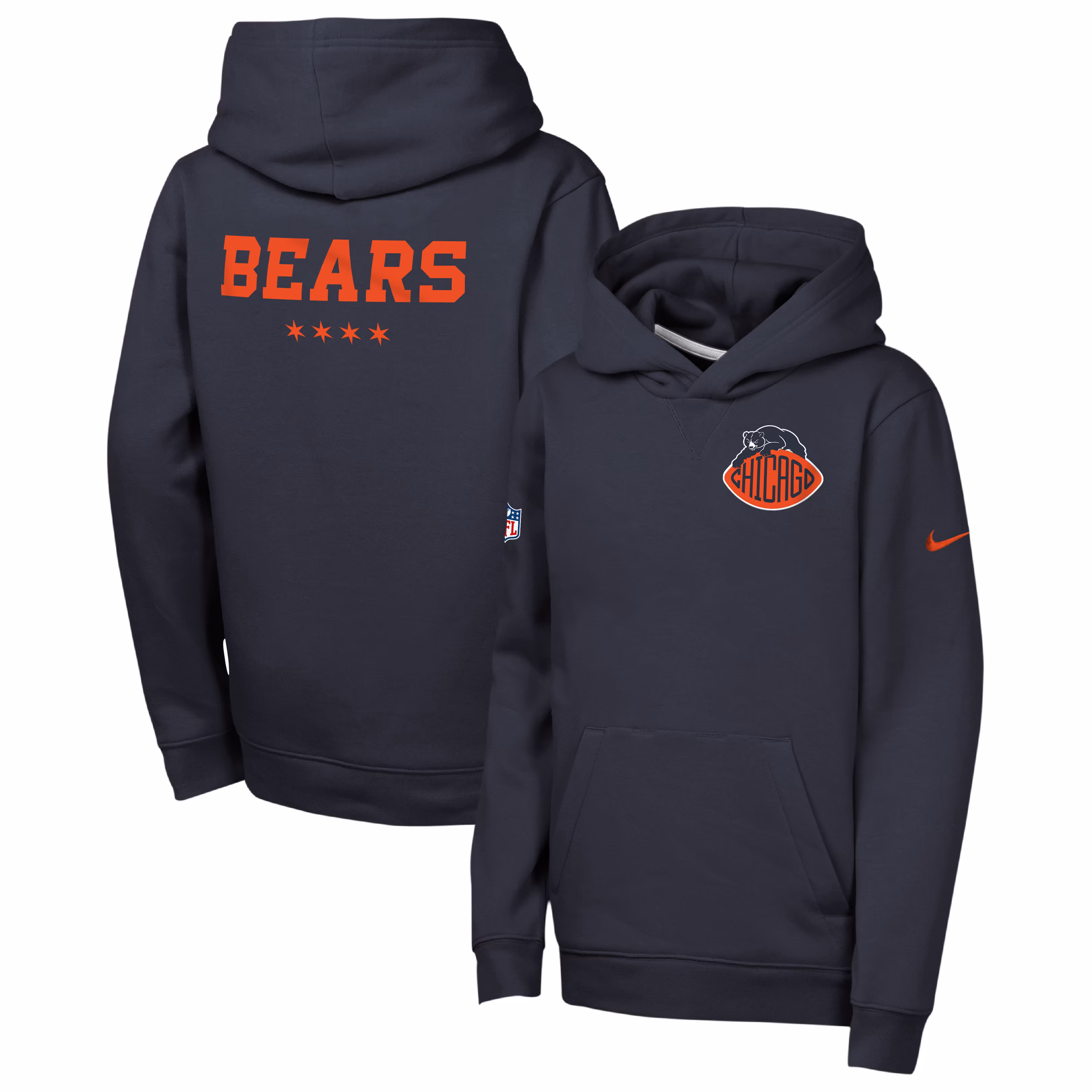 Youth Chicago Bears  Nike Navy 2026 Rivalries Collection Sideline Club Fleece Pullover Hoodie - Ujersey